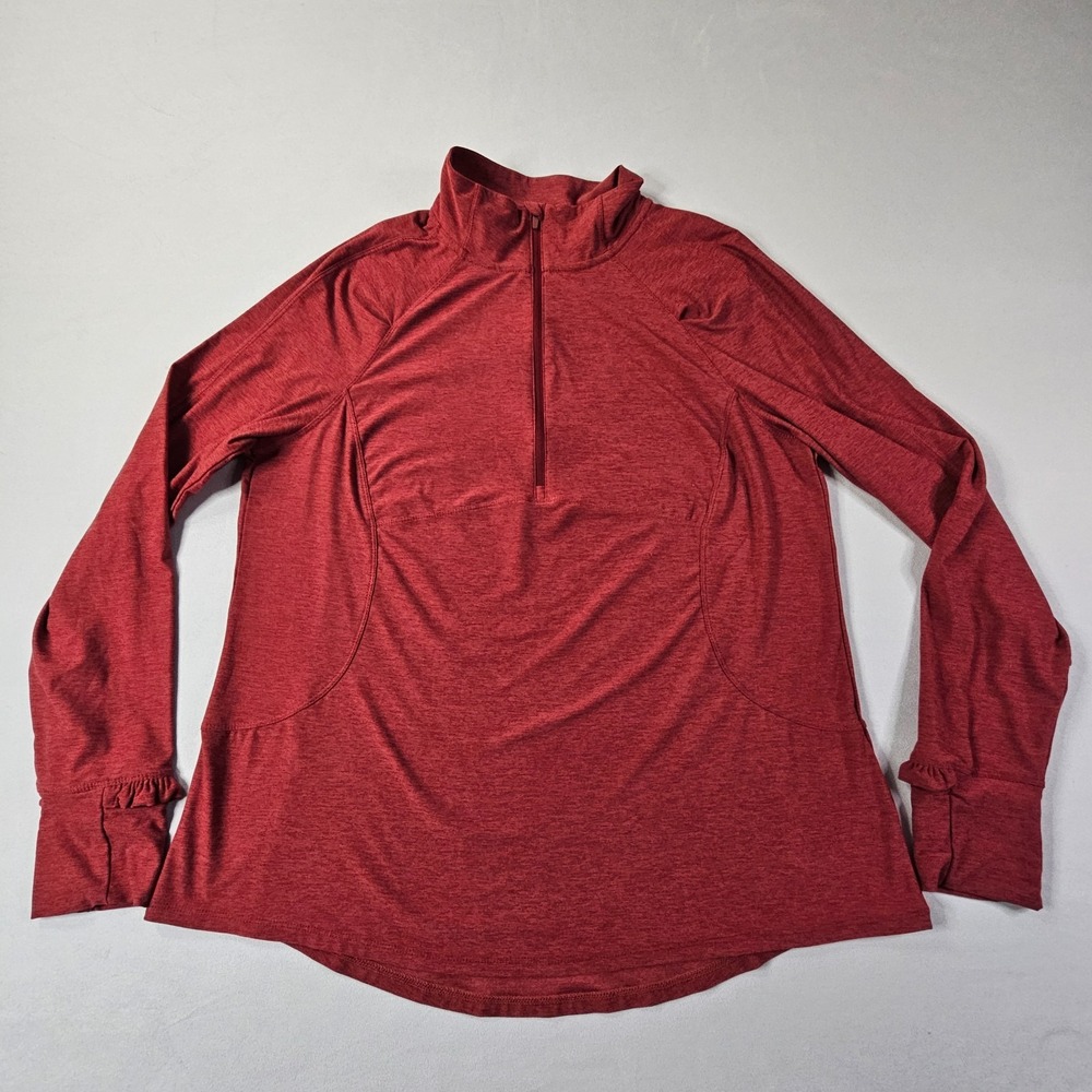 Avia Red Long Sleeve 1/4 Zip Polyester Spandex Top Women's XL